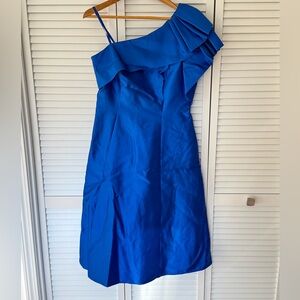 Adrianna Papell Vibrant Blue One-Shoulder Dress NWT Size 10